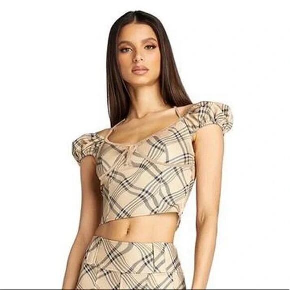 I.AM.GIA Carmel Top - Tan Check - XL - Picture 12 of 14